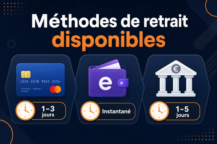 Méthodes de retrait disponibles